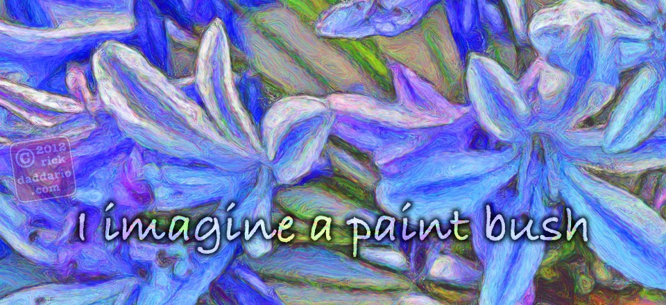 painting of blue flowers